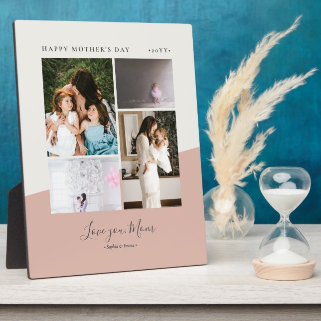 Love you mom Mother's day gift Photo Collage Plaque (Side)
