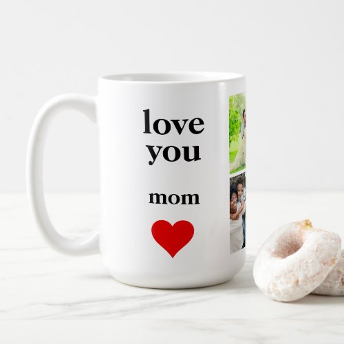 Love You Mom  Mothers Day Heart Mom Grid Photo Coffee Mug