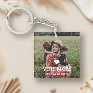Love You Mom Mothers Day Personalized Photo Keychain