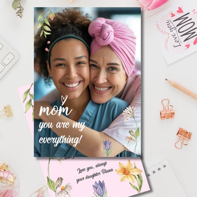 Love you mom Mother's Day Photo Card (Love you mom Mother's Day Photo Card)