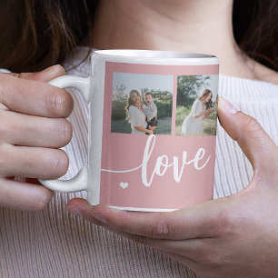 Love you mom Mothers Day photo collage script Coffee Mug