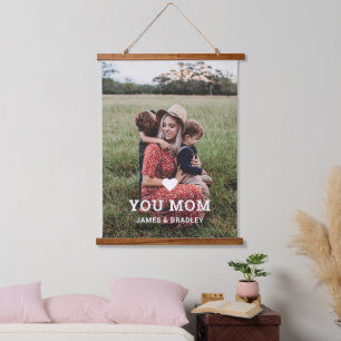 Love You Mom Personalized Mother's Day Photo Hanging Tapestry