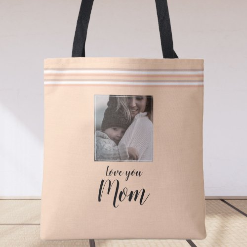 Love you Mom personalized photo gift  Tote Bag