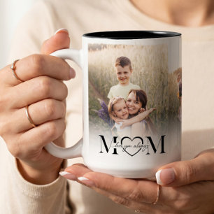 Love You Mom Photo Collage Happy Birthday Keepsake Two-Tone Coffee Mug