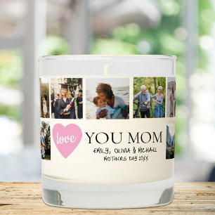 Love You Mom Photo Collage Mothers Day Scented Candle