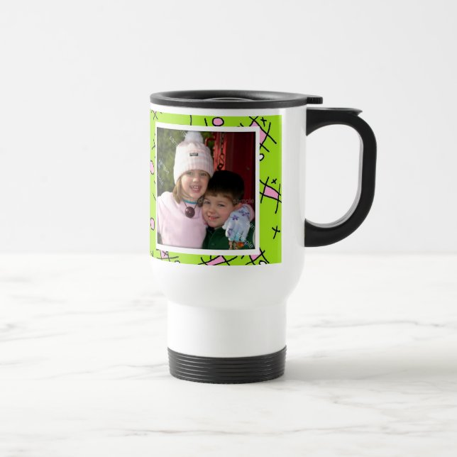 Love You Mom, Pink and Green Photo Coffee Mug (Right)