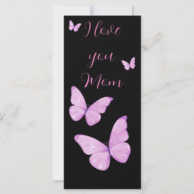 Love You Mom Pink Butterflies Custom (Front)