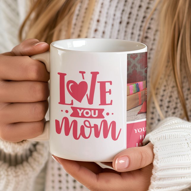 Love You Mom Pink Mother's Day Gift Coffee Mug (Creator Uploaded)
