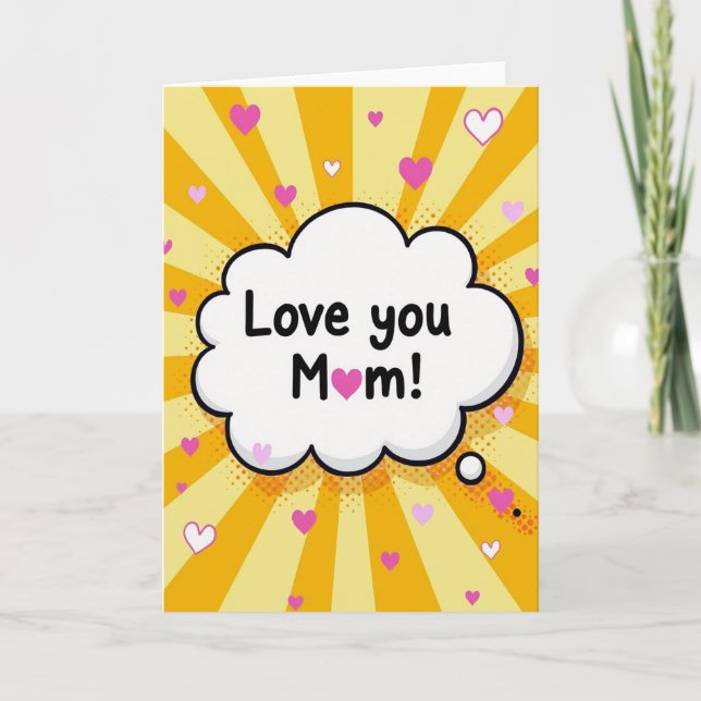 Love You Mom Pop Art Card (Front)