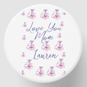 love you mom purple mauve florals mauve name simpl mini candle favors