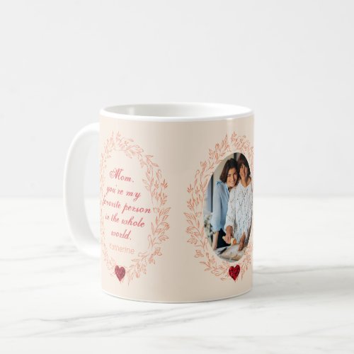 Love You Mom Quote Stylish Retro Photo Mothers Day Coffee Mug