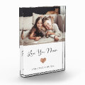 Love You Mom | Script and Heart Photo Block | Zazzle