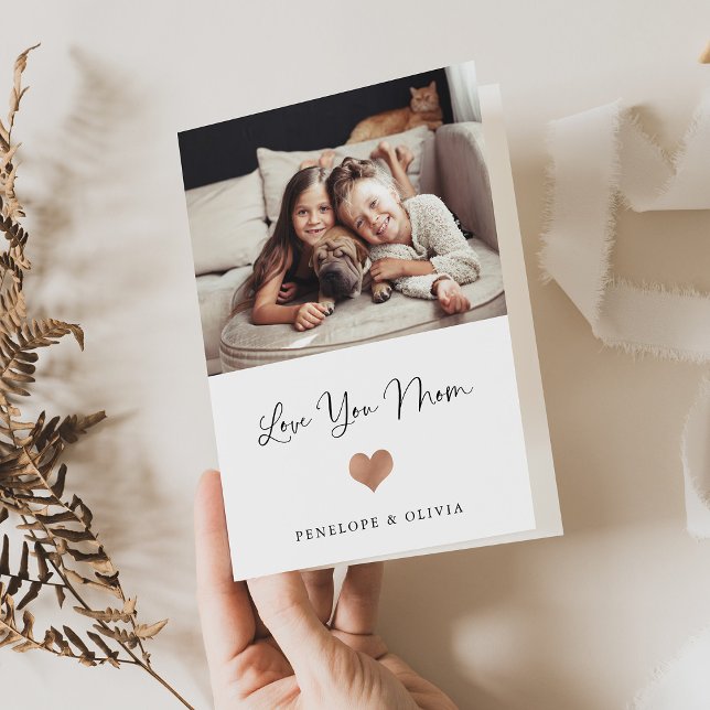 Love You Mom | Script and Heart with Photo Card (Creator Uploaded)