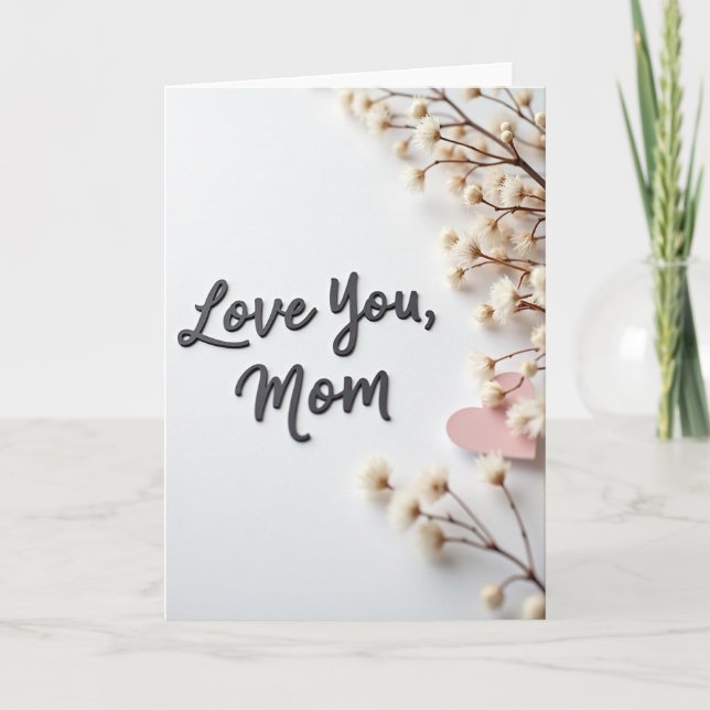 Love You Mom Script Shadow Card (Front)