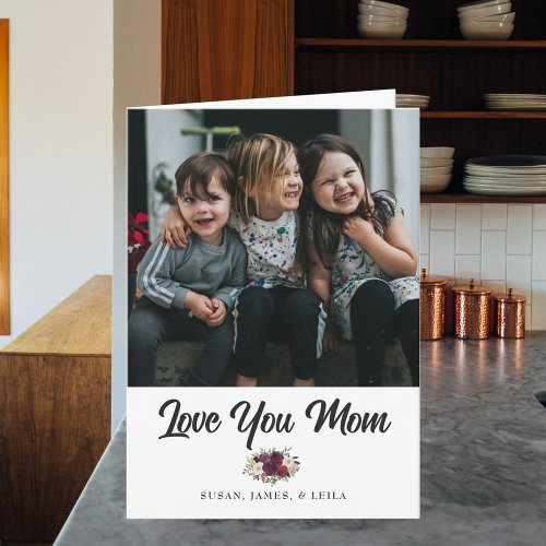 Love You Mom Script with Photo Card