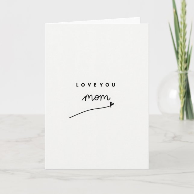 Love You Mom Simple Best Card (Front)