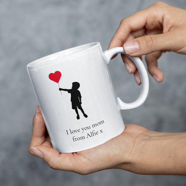 Love you mom simple minimal personalized  coffee mug (Creator Uploaded)