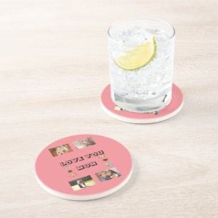 Love You, Mom Snazzy Pakenham Font 4 photos Coaster