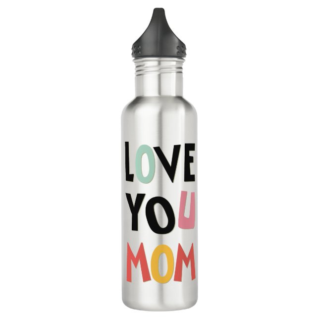 Love You Mom Stainless Steel Water Bottle (Left)