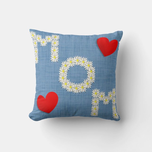 Love you mom throw pillow (Front)
