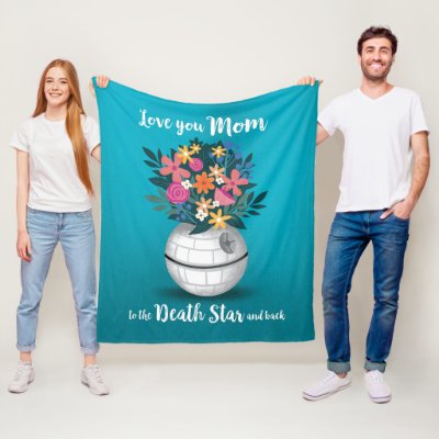 Love You Mom to the Death Star and Back Fleece Blanket