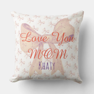 Love You Mom Unique Elegant Modern Mothers Day Throw Pillow