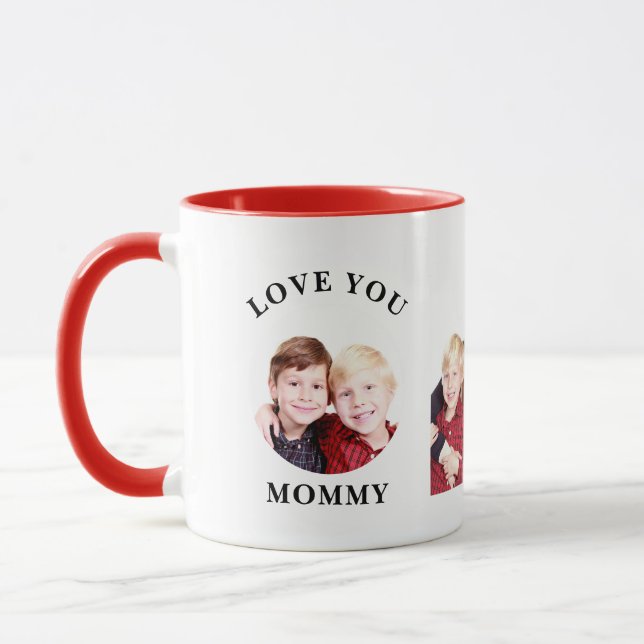 Love You Mommy Personalized Custom Family Photo Mug (Left)