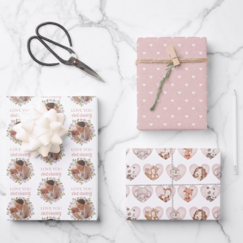 Love You Mommy Photo Wrapping Paper Sheets