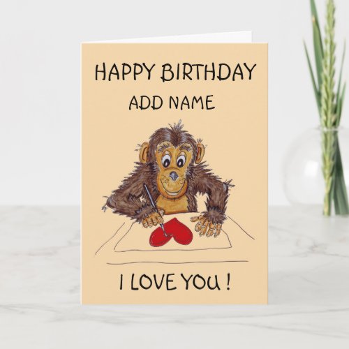 Love you monkey  card