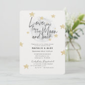 Love You Moon & Back Boy Baby Shower Invitation (Standing Front)