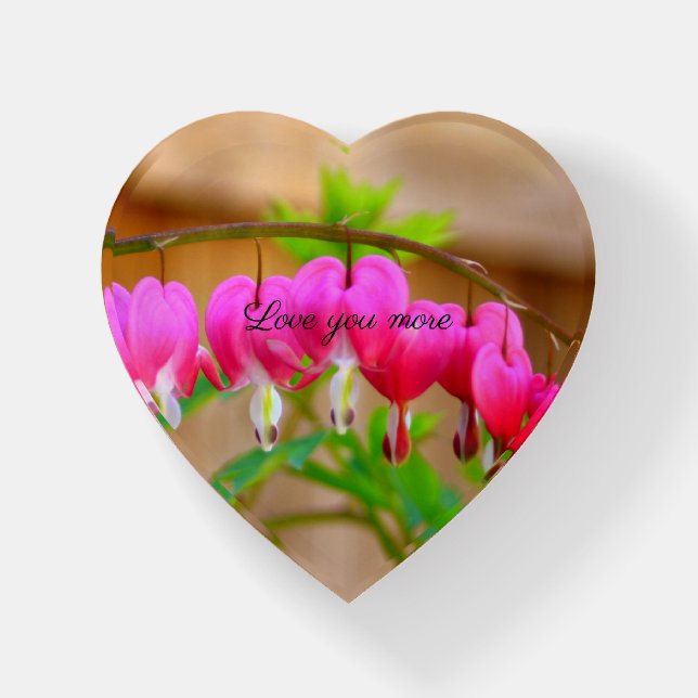 Love You More Bleeding Hearts Paperweight (Front)