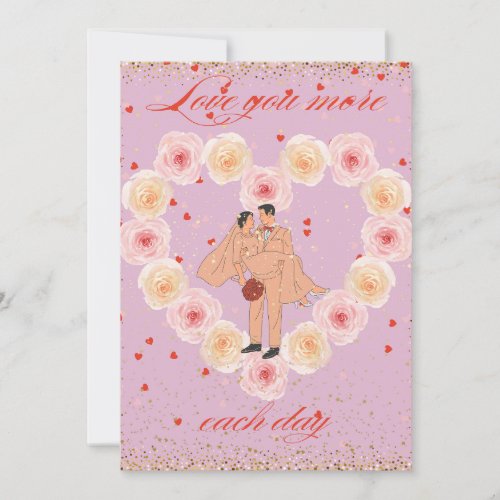 Love you more each day couples love card