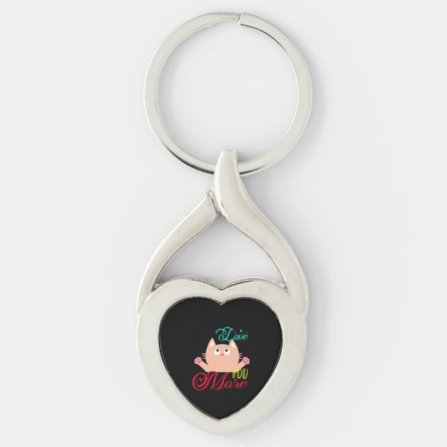 Love You More Elegant Style  Keychain (Front)
