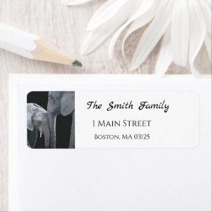 Love You More, Elephant Original Art Address Label