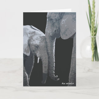 Love You More, Elephant Original Art Card