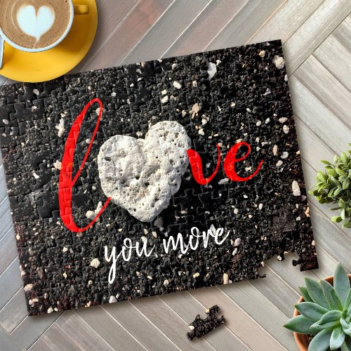 Love You More Hawaii Beach Coral Heart Rock Photo Jigsaw Puzzle