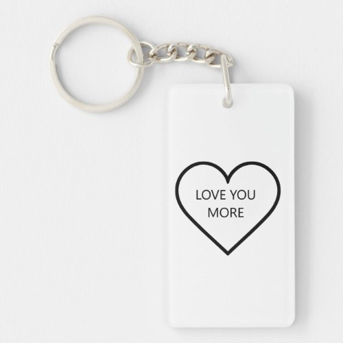 Love You More Heart Keychain