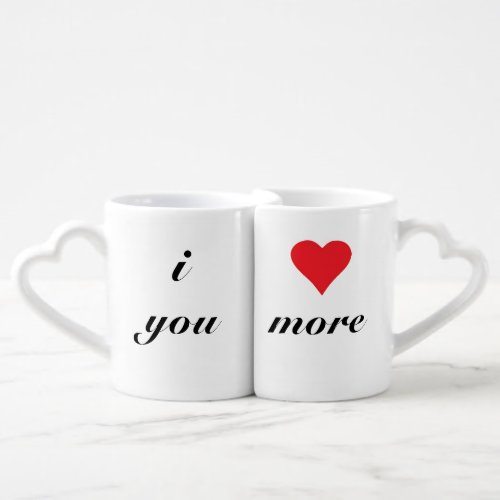 Love You more Heart Mug Set