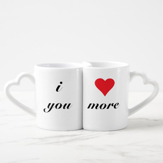 Love You more Heart Mug Set (Front Nesting)