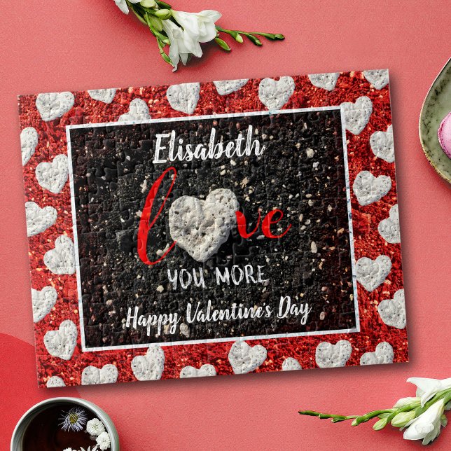Love You More Heart Photo Add Your Name Occasion Jigsaw Puzzle (Creator Uploaded)
