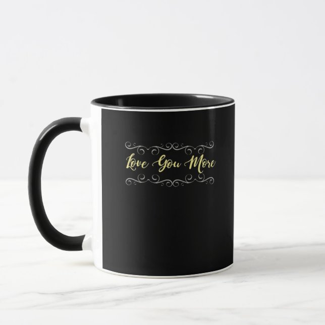 Love You More Heartfelt Modern Design  Mug (Left)