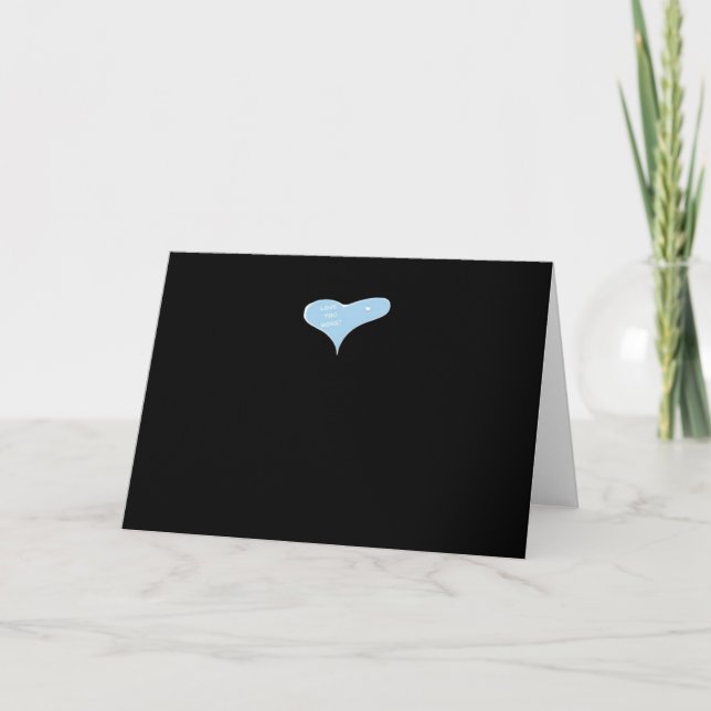 Love You More Minimal Design Blue Style  Card (Front)