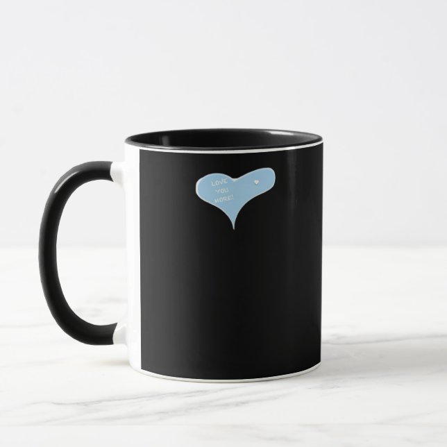 Love You More Minimal Design Blue Style  Mug (Left)