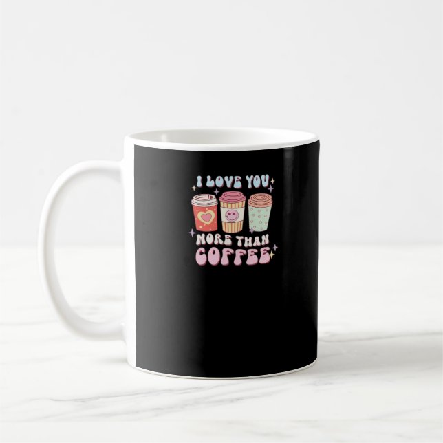 Love You More Minimal Design  Coffee Mug (Left)