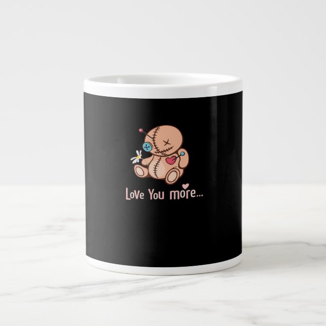 Love You More Minimal Design  Giant Coffee Mug (Front)