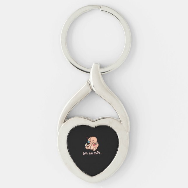 Love You More Minimal Design  Keychain (Front)