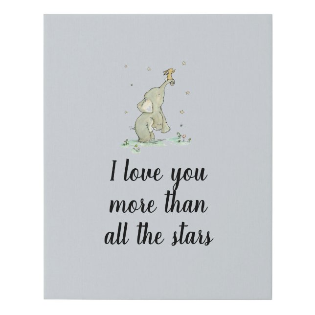 Love You More Nursery Art Faux Canvas Print (Front)