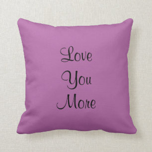 Love You More Orchid Purple Lavender Square Throw Pillow