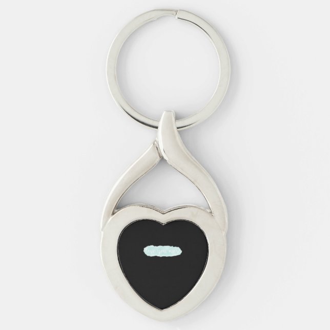 Love You More Teal Modern Aesthetic  Keychain (Front)