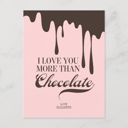 Love You More Than Chocolate Valentine Postcard